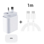 20W PD 3.0 여행용 고속 충전기 전원 어댑터 USB-C / Type-C to Type-C 고속 충전 데이터 케이블, AU 플러그, 1m, 2m