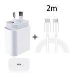 20W PD 3.0 여행용 고속 충전기 전원 어댑터 USB-C / Type-C to Type-C 고속 충전 데이터 케이블, AU 플러그, 1m, 2m