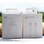 PD 20W 싱글 USB-C / Type-C 포트 여행용 충전기 + 3A PD3.0 USB-C / Type-C to 8핀 고속 충전 데이터 케이블 세트, US 플러그, 20W US 플러그 + PD 케이블 1.5m, 20W US 플러그 + PD 케이블 2m