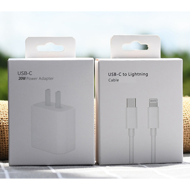 PD 20W 싱글 USB-C / Type-C 포트 여행용 충전기 + 3A PD3.0 USB-C / Type-C to 8핀 고속 충전 데이터 케이블 세트, US 플러그, 20W US 플러그 + PD 케이블 1.5m, 20W US 플러그 + PD 케이블 2m