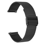 20mm Double Buckle Braided Fine Mesh Stainless Ssteel Metal Replacement Strap, black, Golden, rose gold, silver