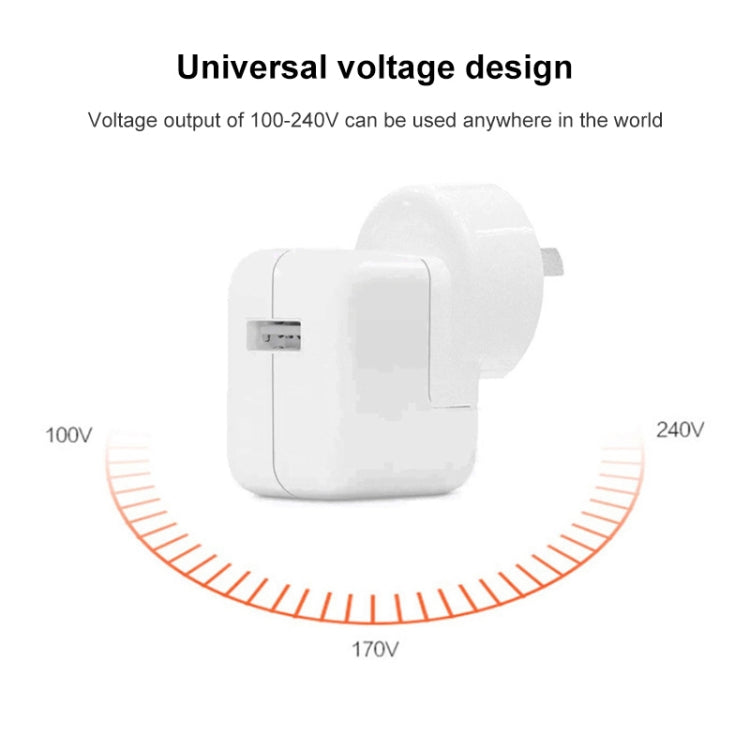 12W USB 충전기 + USB to 8핀 데이터 케이블 iPad / iPhone / iPod 시리즈용, AU 플러그