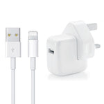 12W USB 충전기 + USB to 8핀 데이터 케이블 iPad / iPhone / iPod 시리즈용, UK 플러그