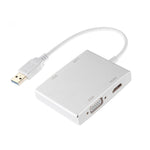 WS-03 4-in-1 USB 3.0 to VGA + HDMI + DVI + RJ45 네트워크 카드 이더넷 변환기