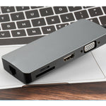 WS-11 8-in-1 Type-C to HDMI + VGA + SD + TF + RJ45 + PD + 2 x USB3.0 허브 어댑터 변환기