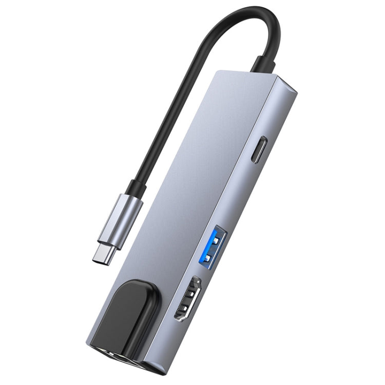 6-in-1 타입-C to HDMI + RJ45 + SD/TF + PD + USB 허브 어댑터