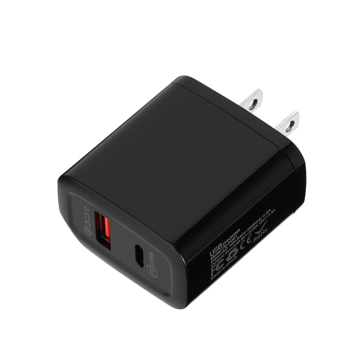 TE-PD01 PD 20W + QC3.0 USB 듀얼 포트 고속 충전기 표시등 포함, US 플러그, US 플러그