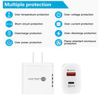 TE-PD01 PD 20W + QC3.0 USB 듀얼 포트 고속 충전기 표시등 포함, US 플러그, US 플러그