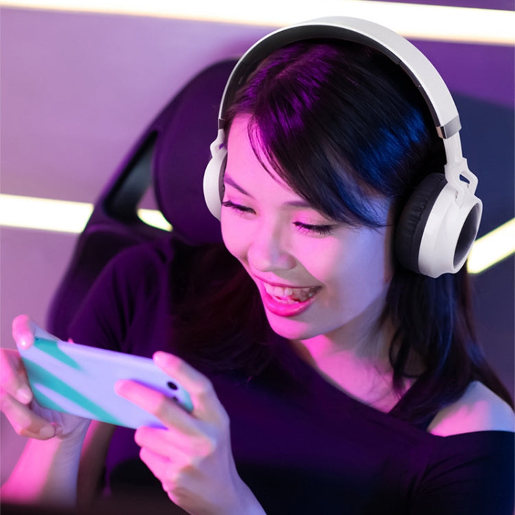 컬러풀 LED 블루투스 5.0 헤드폰 접이식 무선 하이파이 스테레오 헤드셋 마이크 포함 TF 카드 / 3.5mm AUX 지원