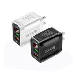 F002C QC3.0 USB + USB 2.0 고속 충전기 LED 디지털 디스플레이 탑재 휴대폰 및 태블릿용, US 플러그