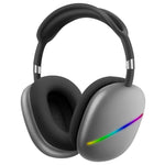 AKZ MAX10 머리 착용 RGB 무선 블루투스 음악 헤드셋 마이크 포함, TF 카드 지원