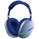 AKZ MAX10 머리 착용 RGB 무선 블루투스 음악 헤드셋 마이크 포함, TF 카드 지원