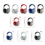 AKZ MAX10 머리 착용 RGB 무선 블루투스 음악 헤드셋 마이크 포함, TF 카드 지원