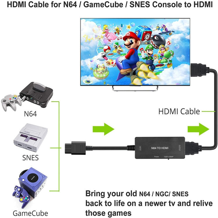 1080P N64 to HDMI 디지털 아날로그 변환 비디오 케이블 어댑터, 1080P 어댑터