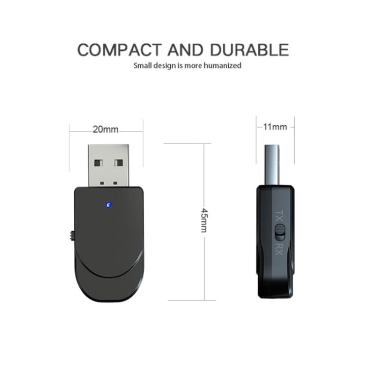 KN330 2-in-1 USB 블루투스 5.0 어댑터 무선 리시버 송신기 컴퓨터 TV 자동차용