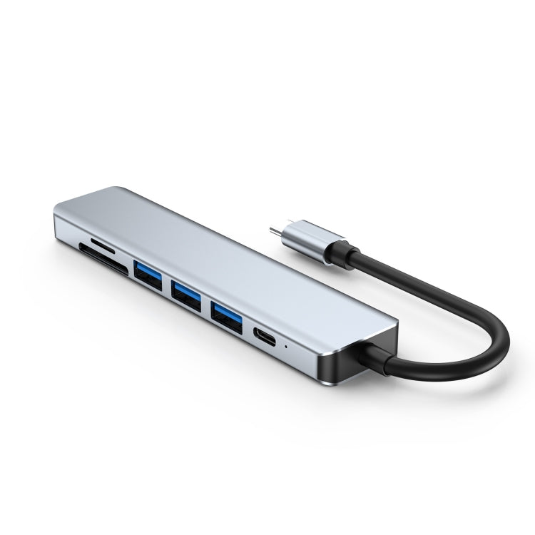 7-in-1 HDMI+SD/TF+USB2.0x2+USB3.0+PD to 타입-C 허브 도킹 스테이션, 7-in-1 스테이션