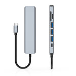 7-in-1 HDMI+SD/TF+USB2.0x2+USB3.0+PD to 타입-C 허브 도킹 스테이션, 7-in-1 스테이션