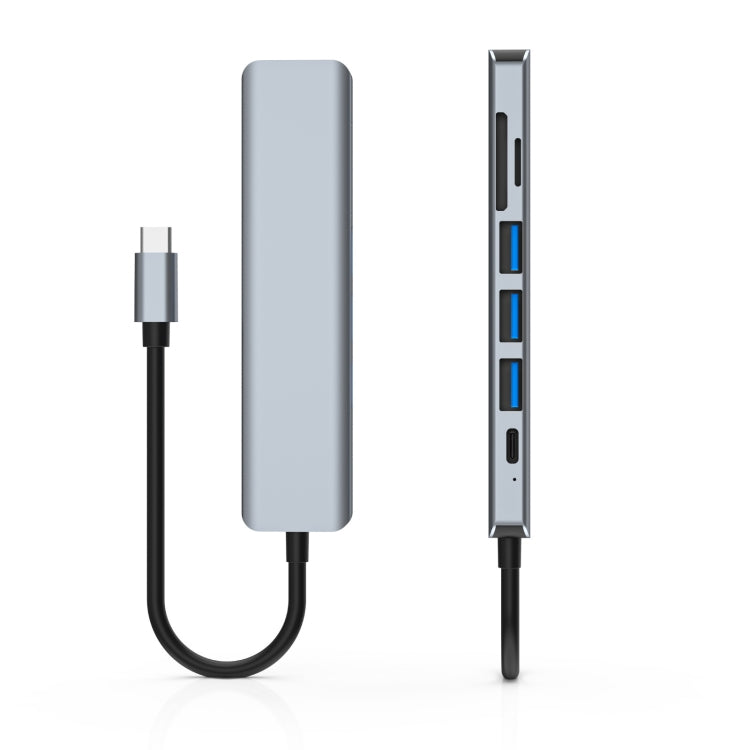 7-in-1 HDMI+SD/TF+USB2.0x2+USB3.0+PD to 타입-C 허브 도킹 스테이션, 7-in-1 스테이션