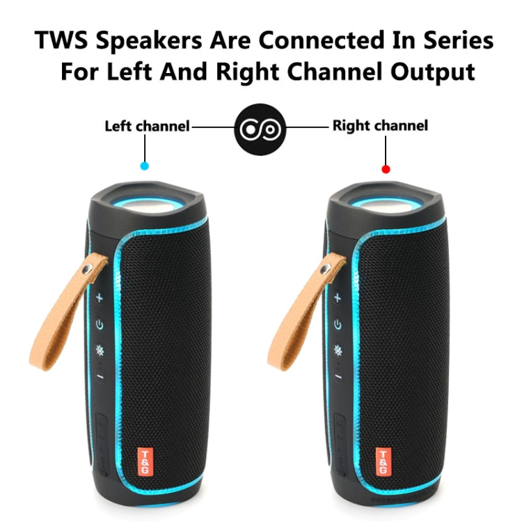 T&G TG287 LED 깜빡이는 빛 블루투스 스피커, 휴대용 무선 스테레오 베이스 서브우퍼, FM / TF / USB 지원