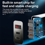 F002C QC3.0 USB + USB 2.0 LED 디지털 디스플레이 고속 충전기 USB to 8핀 데이터 케이블 포함, US 플러그, US 플러그 + 8핀 케이블