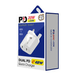 40W 듀얼 포트 PD / Type-C 고속 충전기 아이폰 / 아이패드 시리즈용, UK 플러그, UK 플러그