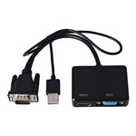 VGA to HDMI 어댑터 VGA 분배기 3.5mm 오디오 변환기 포함