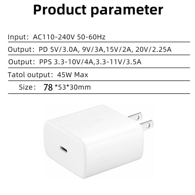 M135 45W USB-C / Type-C 포트 고속 충전기, US 플러그