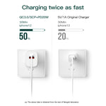 CS-20W 미니 휴대용 PD3.0 + QC3.0 듀얼 포트 고속 충전기, 충전기