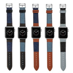 데님 핏 가죽 교체용 시계줄, 애플 워치 시리즈 7 41mm / 6&SE&5&4 40mm / 3&2&1 38mm, 7 45mm / 6&SE&5&4 44mm / 3&2&1 42mm용