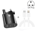 002 40W 듀얼 포트 PD / 타입-C 고속 충전기 USB-C to 8핀 데이터 케이블 포함, UK 플러그, UK 플러그 + 타입-C to 8핀 케이블