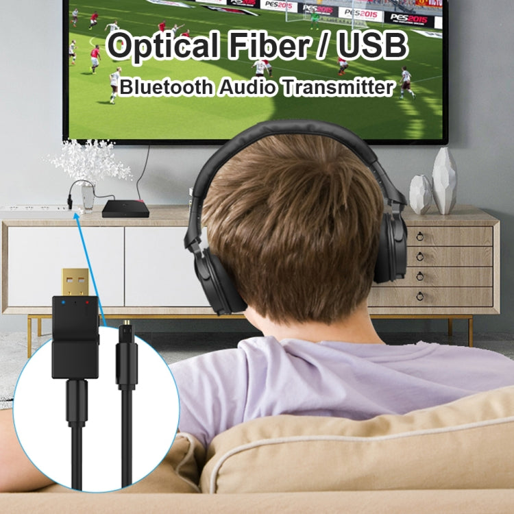 SW03 2-in-1 블루투스 5.0 오디오 송신기 USB + SPDIF 저지연 광 무선 어댑터 TV PC용