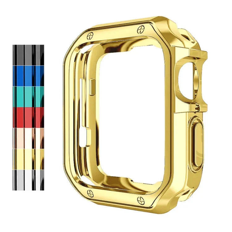 Anti-fall Electroplating TPU Watch Protective Case for Apple 1/2/3/4/5/6/7/SE, 38mm/40mm/41mm, 42mm/44mm/45mm