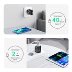 PD25W USB-C / 타입-C + QC3.0 USB 듀얼 포트 고속 충전기 USB to 8핀 데이터 케이블 포함, EU 플러그, EU 플러그 + USB to 8핀 케이블