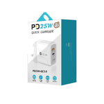 PD25W USB-C / 타입-C + QC3.0 USB 듀얼 포트 고속 충전기 USB to 8핀 데이터 케이블 포함, UK 플러그, UK 플러그 + USB to 8핀 케이블