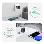 PD25W USB-C / Type-C + QC3.0 USB Dual Ports Fast Charger with USB-C to USB-C Data Cable, US Plug, US Plug + USB-C to USB-C Cable