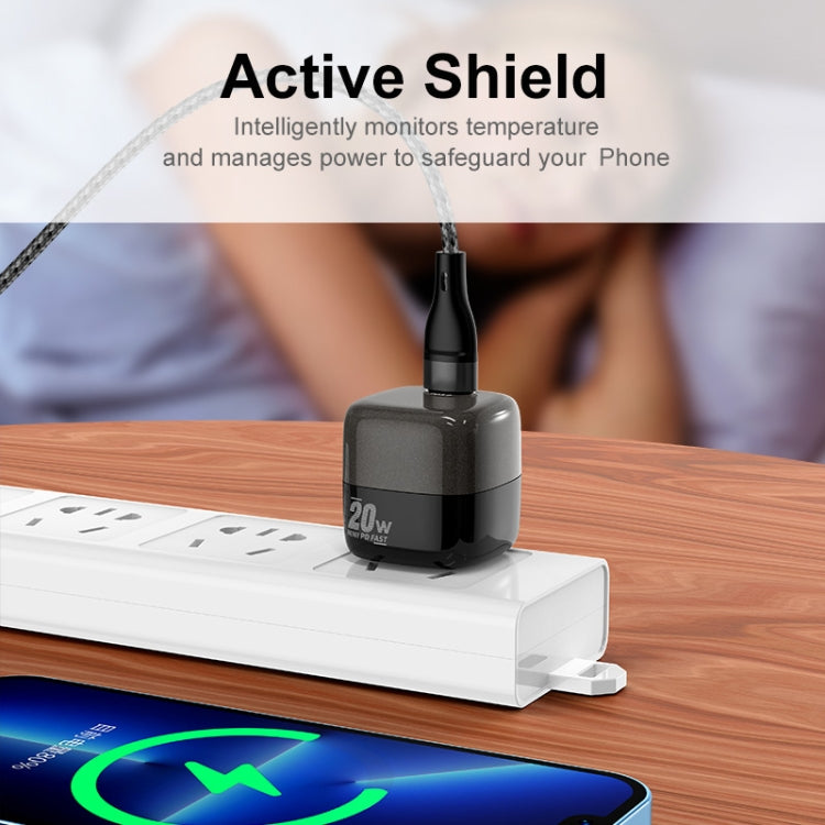 ENKAY APQ-011 Mini PD 20W USB-C / Type-C Port Fast Charger, US Plug