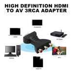 금도금 HDMI 수컷 to 3 RGB RCA 비디오 오디오 어댑터 AV 컴포넌트 변환기 DVD 프로젝터용, HDMI