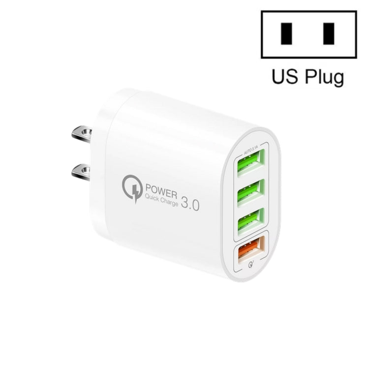 QC-04 QC3.0 + 3 x USB 2.0 다중 포트 모바일폰 태블릿 충전기, US 플러그, US 플러그