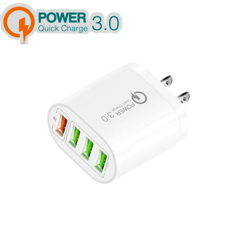 QC-04 QC3.0 + 3 x USB 2.0 다중 포트 모바일폰 태블릿 충전기, US 플러그, US 플러그