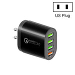 QC-04 QC3.0 + 3 x USB 2.0 다중 포트 모바일폰 태블릿 충전기, US 플러그, US 플러그