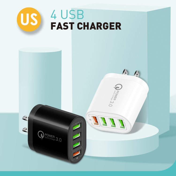 QC-04 QC3.0 + 3 x USB 2.0 다중 포트 모바일폰 태블릿 충전기, US 플러그, US 플러그