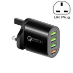 QC-04 QC3.0 + 3 x USB 2.0 다중 포트 모바일폰 태블릿 충전기, UK 플러그, UK 플러그