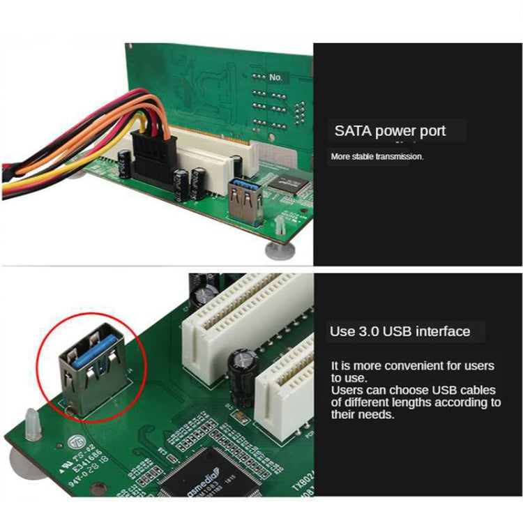 PCIe to 듀얼 PCI 슬롯 어댑터 카드 USB 3.0 확장 카드