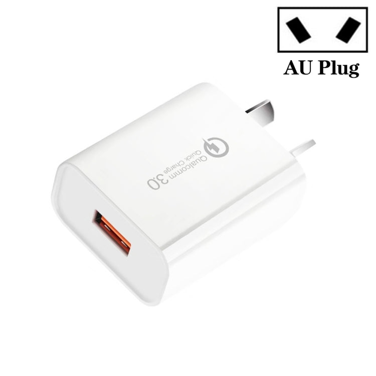 CA-25 QC3.0 USB 3A 모바일폰용 고속 충전기, AU 플러그, AU 플러그