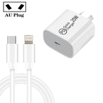 AU-20W PD USB-C / 타입-C 여행용 충전기 USB-C to 8핀 데이터 케이블 포함, AU 플러그, AU 플러그 + 1m 8핀 PD 케이블, AU 플러그 + 2m 8핀 PD 케이블