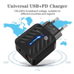 PD03 20W 타입-C + QC3.0 USB 충전기 표시등 포함, EU 플러그, EU 플러그 + USB to 타입-C 케이블