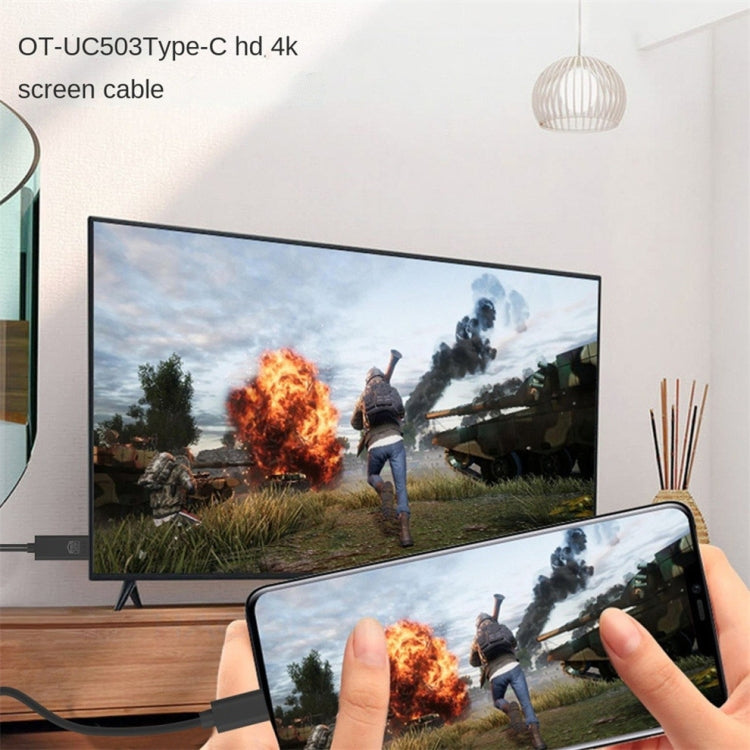 OT-UC503 4K USB 타입 C 수컷 to HDMI 수컷 스크린 케이블
