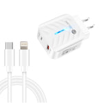 PD03 20W PD3.0 + QC3.0 USB 충전기 타입-C to 8핀 데이터 케이블 포함, US 플러그, US 플러그 + 타입-C to 8핀 케이블