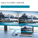4-in-1 타입-C to 듀얼 HDMI + USB + 타입-C 허브 어댑터