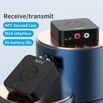BT-21 NFC 블루투스 5.0 리시버 & 트랜스미터 RCA 3.5mm AUX 오디오 어댑터, BT-21
